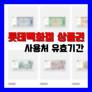 Read more about the article 롯데백화점 상품권 사용처, 유효기간 정리