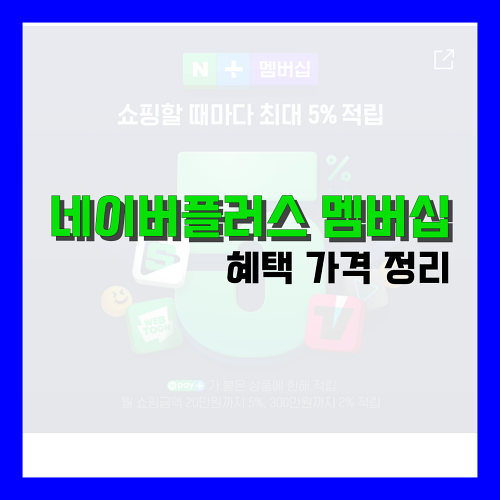 Read more about the article 네이버플러스 멤버십 혜택, 가격 정리해 봤습니다